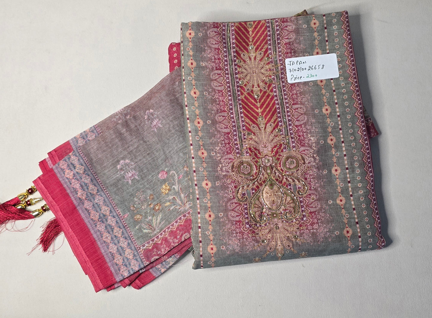 JAPAN style embroidery with gota dupatta and crystal work