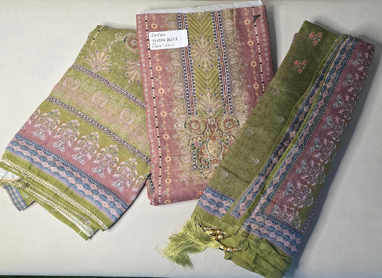 JAPAN style embroidery with gota dupatta and crystal work