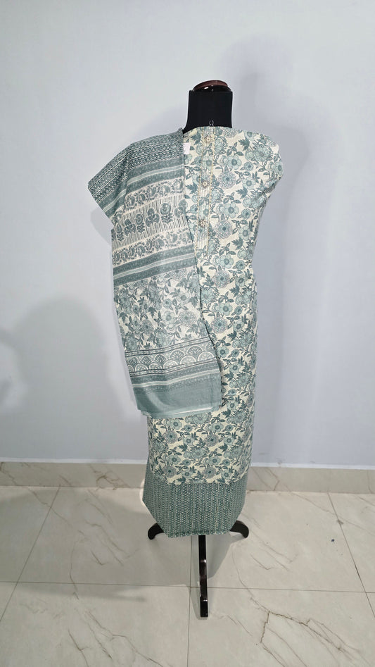 Cotton suit with matching dupatta and bottom