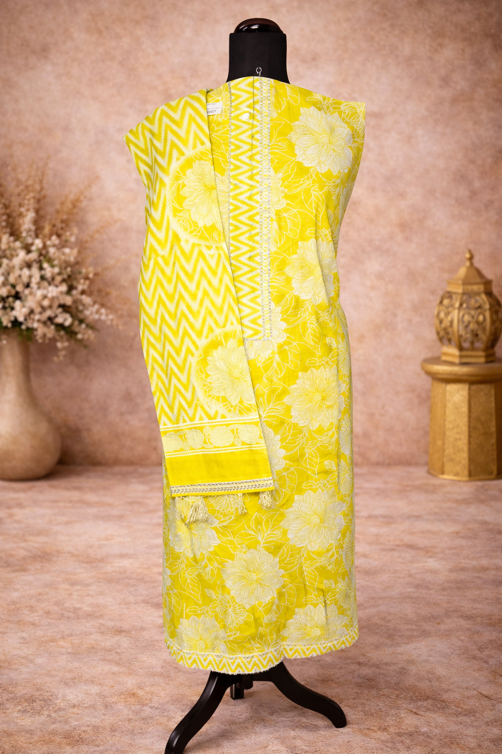 Premium cotton suit with border work and heavy dupatta