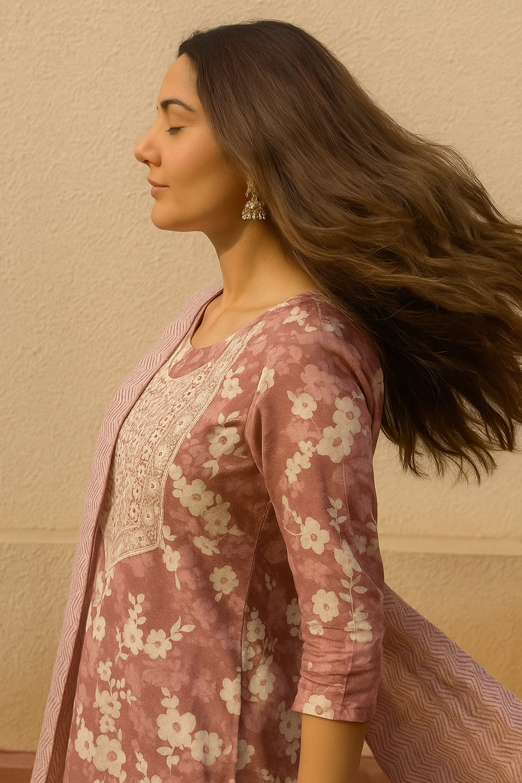 Cotton suit with heavy embroidery with matching dupatta and bottom