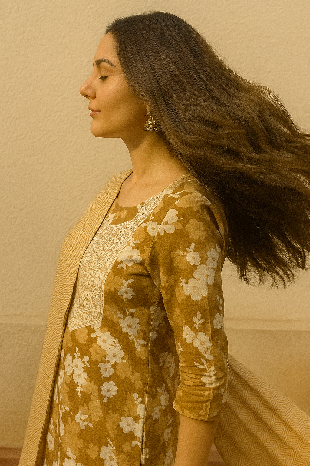 Cotton suit with heavy embroidery with matching dupatta and bottom